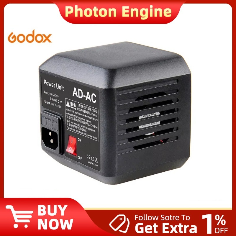 Godox AD600BM AD600B อะแดปเตอร์แหล่งกําเนิดแสง AD-AC พร้อมสายเคเบิลสําหรับ AD600B AD600BM AD600M AD6