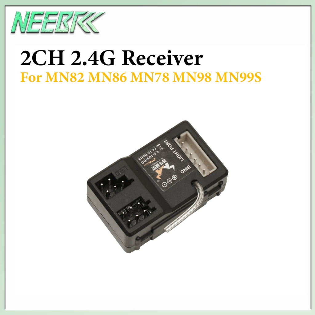 2CH 2.4G ตัวรับสัญญาณ LED Light Group 4.8-10V DC สําหรับ MN 2 ช่องเครื่องส่งสัญญาณ 1/12 MN รุ่น MN82