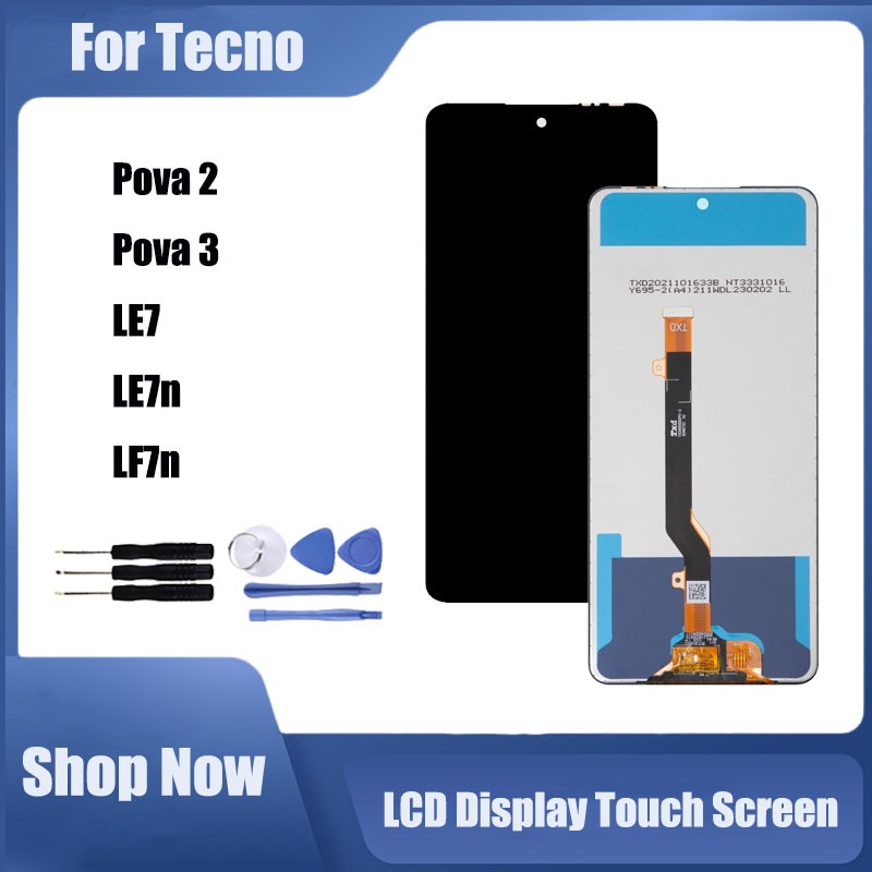 สําหรับ Tecno Pova 2 LE7 Pova 3 LF7n จอแสดงผล LCD Touch Screen Digitizer Assembly เปลี่ยน 6.9"
