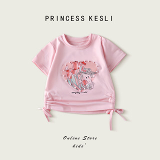 Princess Kesli เสื้อยืดเด็กผู้หญิง เสื้อยืดแขนสั้น พิมพ์ลายก…