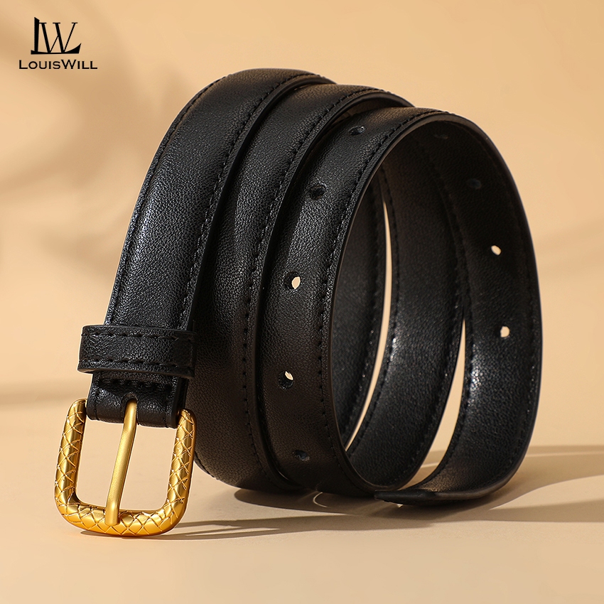 LouisWill เข็มขัดแฟชั่น Retro Elegant Slim จากหนังวัวคุณภาพดี เหมาะสำหรับผู้หญิง