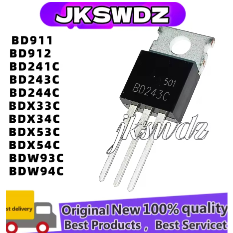 5PCS BDW93C TO-220 BDW93 TO220 BD241C BD243C BD244C BD911 BD912 BDW94C BDX33C BDX53C BDX53C BDX53C N