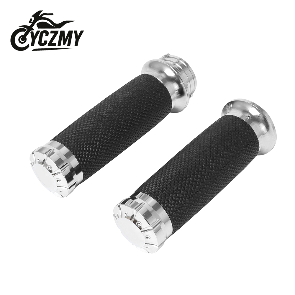 สําหรับ Harley 25 มม.1 รถจักรยานยนต์ Handlebar Grips สําหรับ Sportster XL883 XL1200 Touring Dyna Softail Road King สีดํา ราคา ถูกที่สุด ดีลบีเคเค แกลเลอรีภาพที่ 2