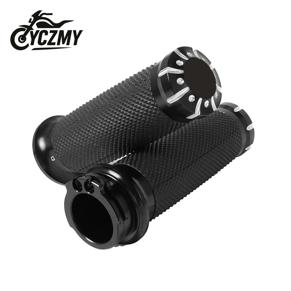 สําหรับ Harley 25 มม.1 รถจักรยานยนต์ Handlebar Grips สําหรับ Sportster XL883 XL1200 Touring Dyna Softail Road King สีดํา ราคา ถูกที่สุด ดีลบีเคเค แกลเลอรีภาพที่ 5