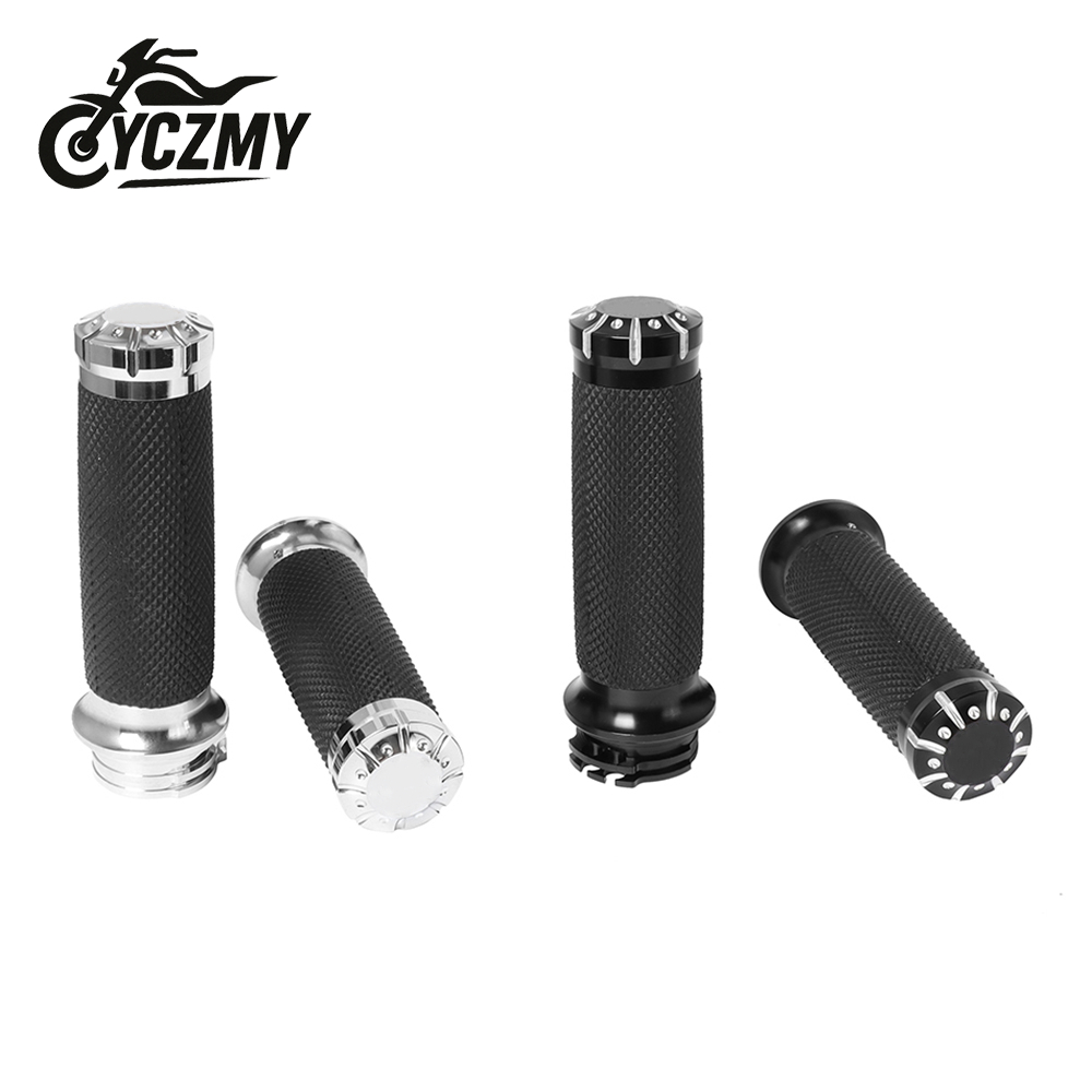 สําหรับ Harley 25 มม.1 รถจักรยานยนต์ Handlebar Grips สําหรับ Sportster XL883 XL1200 Touring Dyna Softail Road King สีดํา ราคา ถูกที่สุด ดีลบีเคเค แกลเลอรีภาพที่ 6