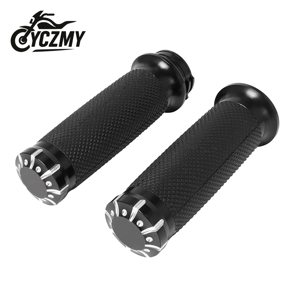สําหรับ Harley 25 มม.1 รถจักรยานยนต์ Handlebar Grips สําหรับ Sportster XL883 XL1200 Touring Dyna Softail Road King สีดํา ราคา ถูกที่สุด ดีลบีเคเค