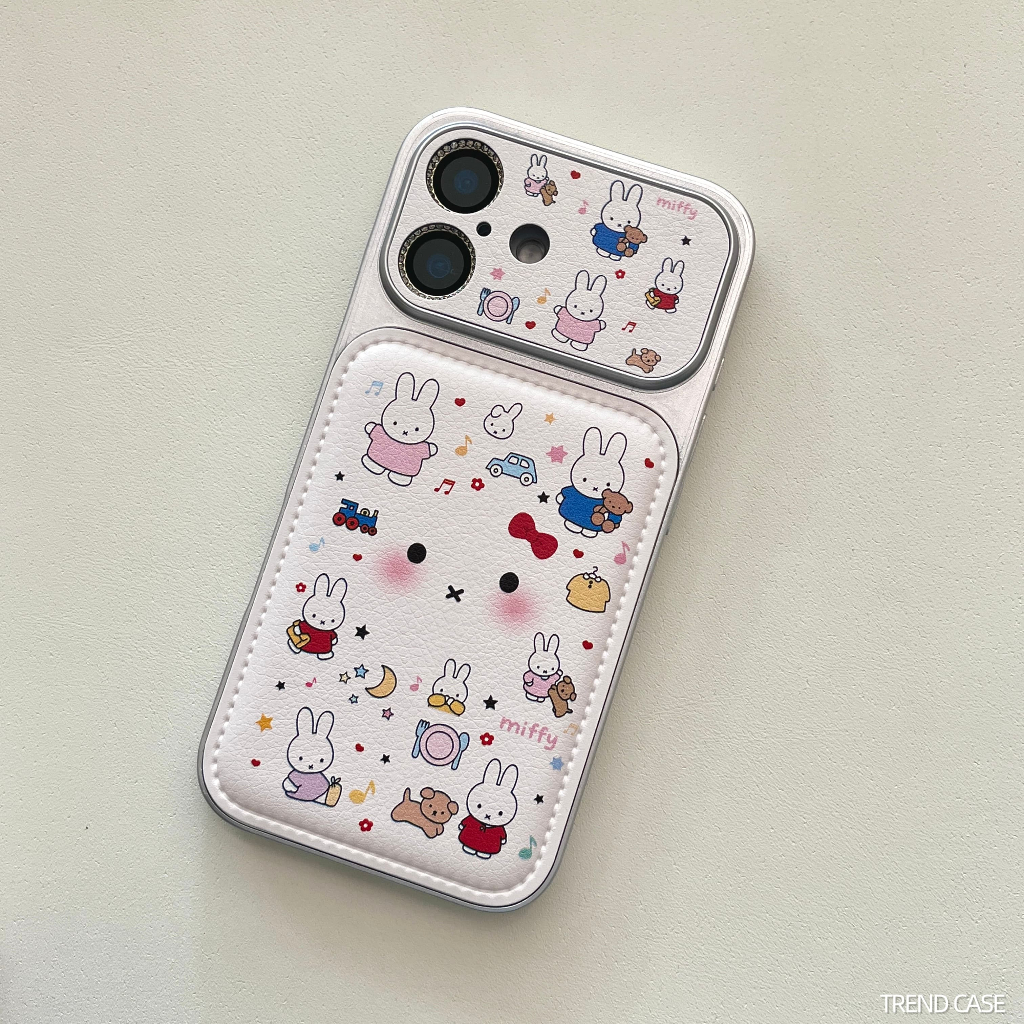 การ์ตูน Blush กระต่ายหนังสร้อยข้อมือเคสโทรศัพท์สําหรับ iPhone 17 16 15 14 Pro Max 17Pro กันกระแทก ราคา ถูกที่สุด ดีลบีเคเค แกลเลอรีภาพที่ 2
