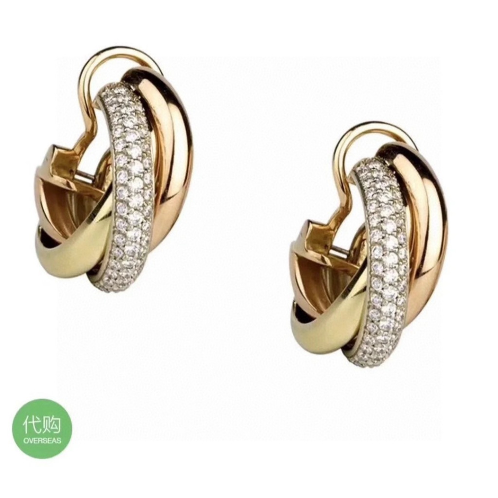 แหวนต่างหูสตั๊ดเพชรธรรมชาติ AU750 ออกแบบเฉพาะ มีสไตล์หรูหรา