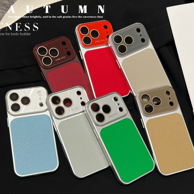 ฟิล์มเลนส์คริสตัลลายลิ้นจี่หน้าต่างขนาดใหญ่เคสโทรศัพท์สีแดงปีใหม่เหมาะสําหรับ ไอโฟน 13 14 15 16 17 มือโปร สูงสุด รวมทุกอย่างฝ้าป้องกันการตกฝา – โปรปัง
