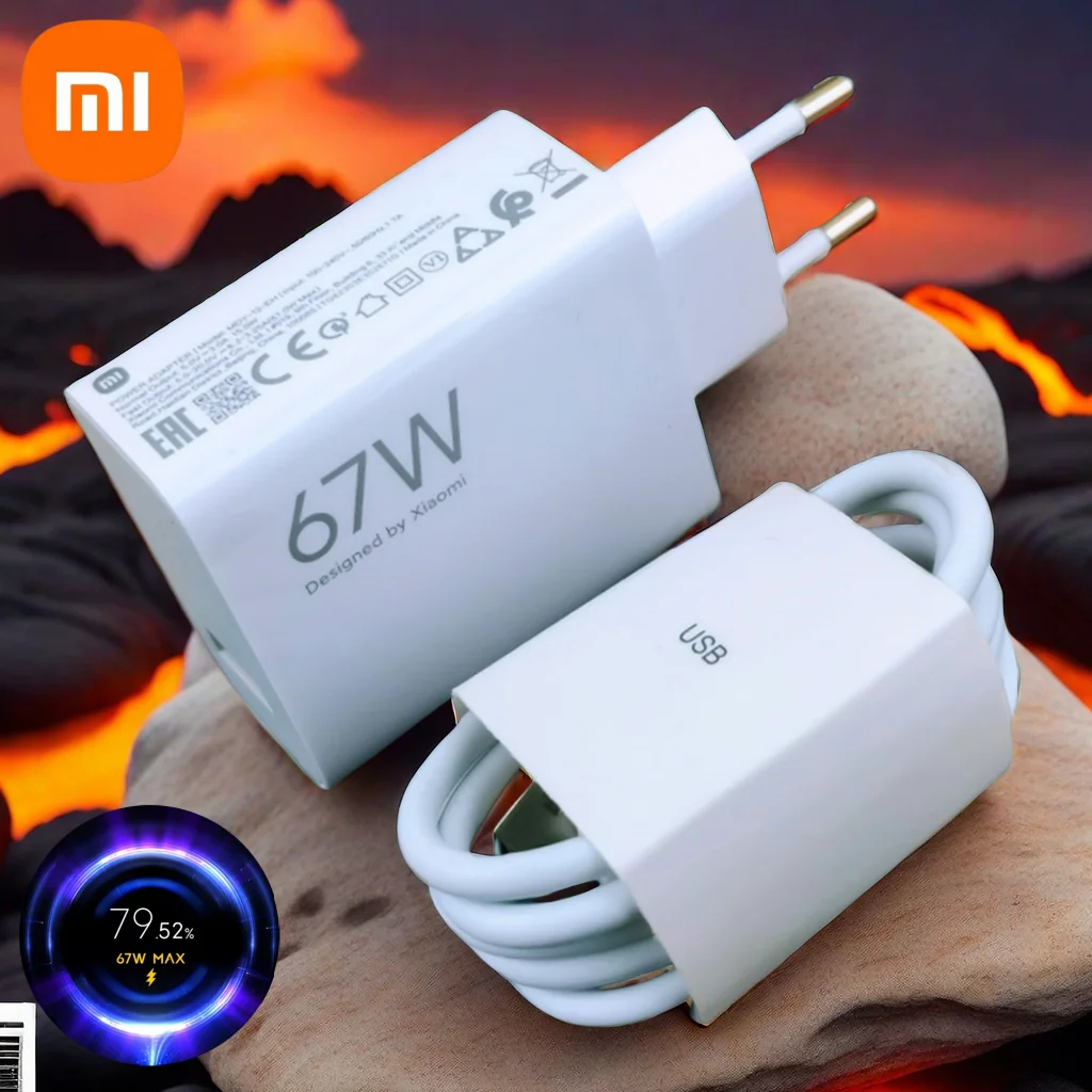 Xiaomi Original 67W Turbo Fast Charger EU ปลั๊ก 1/1.5/2M 6A ประเภท C สําหรับ Poco X6 Pro X5 F5 Mi 14