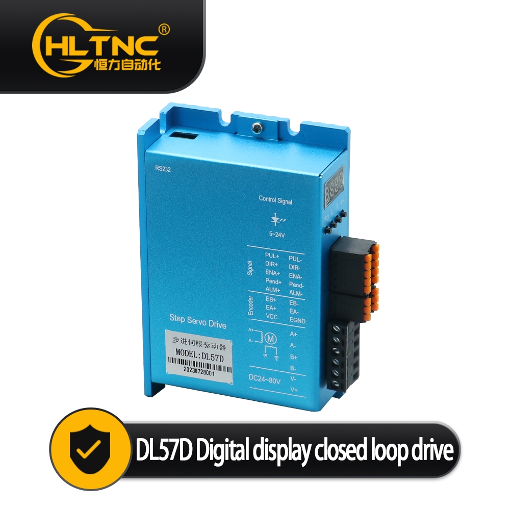 HLTNC จอแสดงผลดิจิตอล DL57D Stepper มอเตอร์ไดรฟ์ 0-200khz DC 24-80V Encoder 1000 เส้น 4A สําหรับ Nem