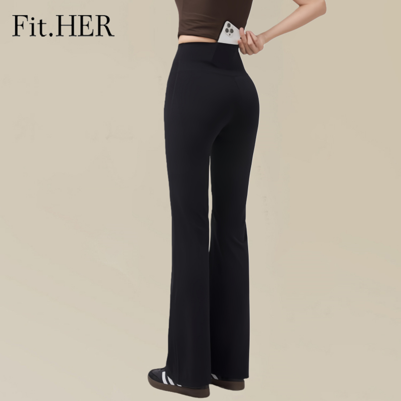 Fit.HER กางเกงเลกกิ้งโยคะเอวสูง ออกแบบมาให้มีความยืดหยุ่นสูง อัดโฟมยกก้น สัมผัสเบาๆเหมือนไม่ได้ใส่ เหมาะสำหรับการฝึกโยคะและวิ่ง