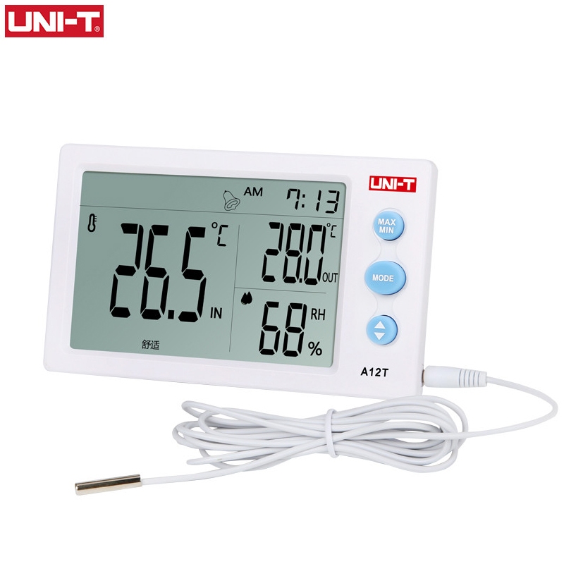 UNI-T A12T thermometer Hygrometer Temperature Tester Humidity Tester -10℃-50℃ เครื่องวัดอุณหภูมิ ไฮโกรมิเตอร์ อุณหภูมิและความชื้นทดสอบ