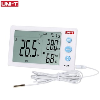 UNI-T A12T thermometer Hygrometer Temperature Tester Humidity Tester -10℃-50℃ เครื่องวัดอุณหภูมิ ไฮโกรมิเตอร์ อุณหภูมิและความชื้นทดสอบ