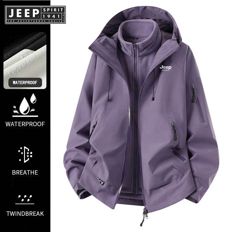 JEEP SPIRIT 1941 ESTD เสื้อแจ็คเก็ตกลางแจ้งกันลมกันน้ําสําหรับผู้ชายและผู้หญิงฤดูใบไม้ร่วงฤดูหนาว 20