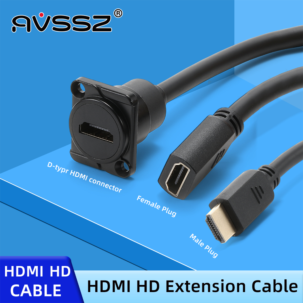 AVSSZ D-Type 4K HD HDMI 2.0 Data Module Extension Cable พร้อมตัวนุ่มสามารถเชื่อมต่อกับคอมพิวเตอร์และทีวีได้