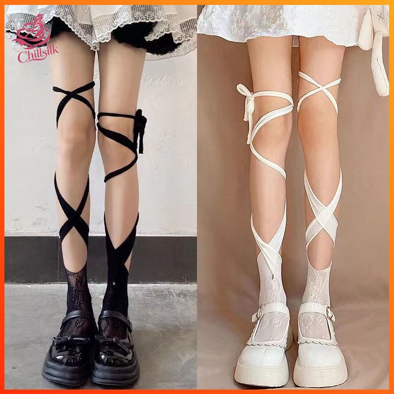 สายรัดถุงเท้าลูกไม้เด็กกลางหลอดข้ามนมสีขาวครึ่งตัดถุงเท้าลูกวัวฤดูใบไม้ผลิและฤดูร้อนบาง ย2เค บริสุทธิ์ ความต้องการ ถุงเท้าต้นขา