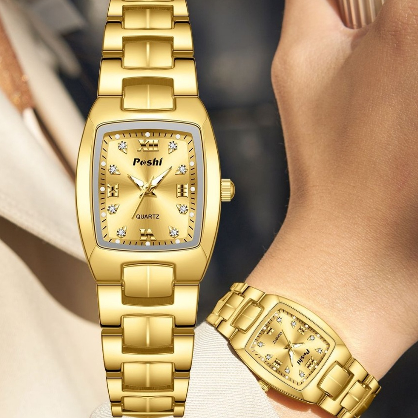 POSHI นาฬิกาผู้หญิงกันน้ําญี่ปุ่นนําเข้าการเคลื่อนไหวควอตซ์เพชร Dial ผู้หญิงนาฬิกาลําลอง