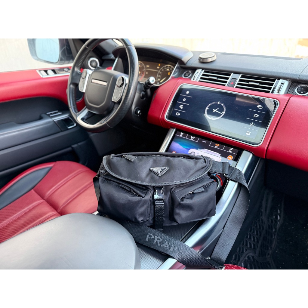 สไตล์ใหม่ "PRADA" กระเป๋าสะพาย Prada PRADA Prada กระเป๋าสะพายข้างสองกระเป๋าซิปภายนอก Re-Nylon รีไซเค