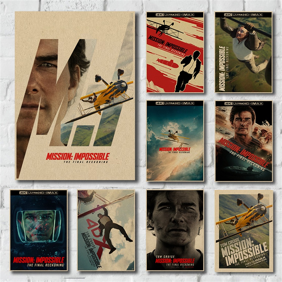 Mission Impossible - Final Reckoning ภาพวาดโปสเตอร์ Retro กระดาษคราฟท์ห้องพักหอพัก Wall Art Home Dec