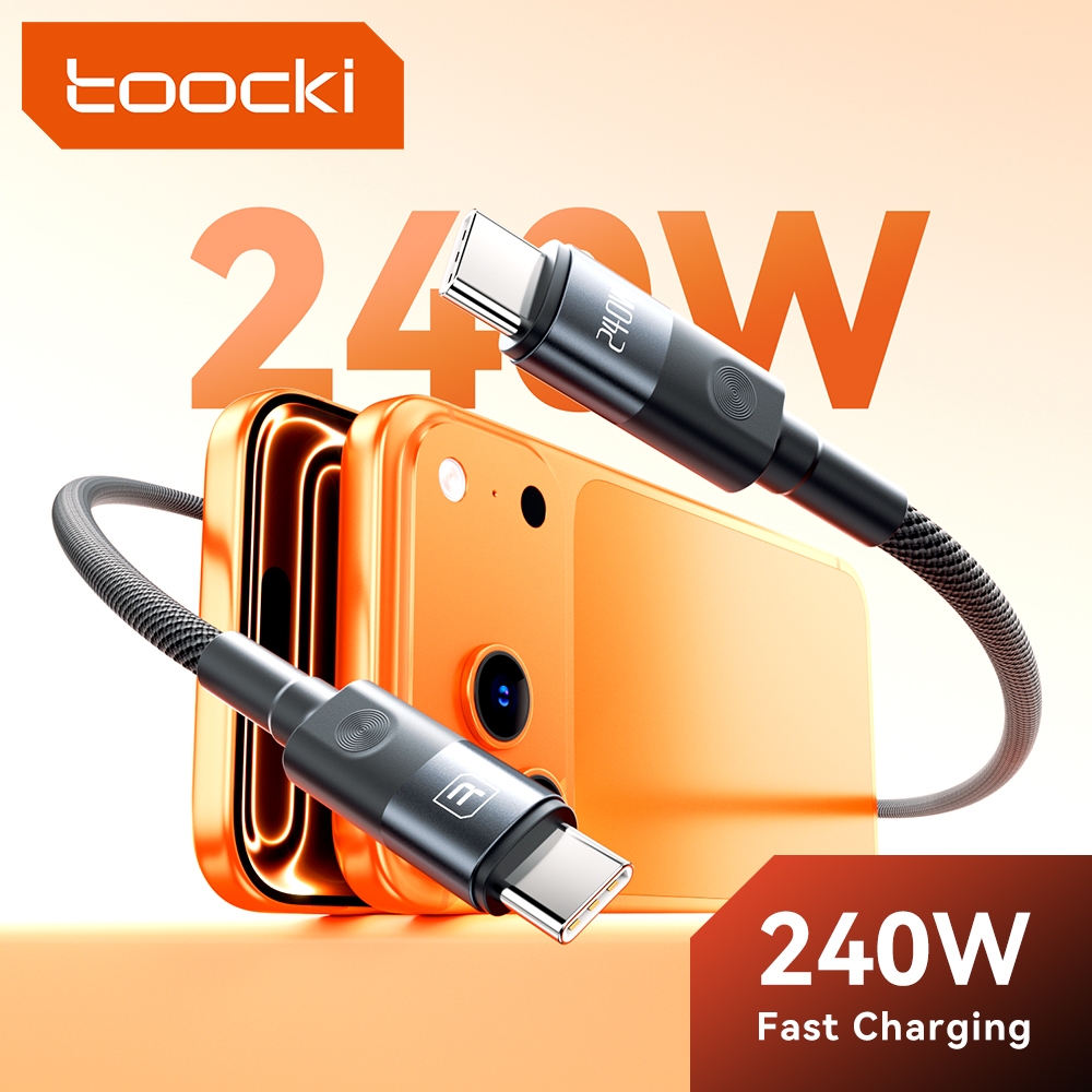 Toocki 240W Type C ถึง Type C สายชาร์จเร็วพิเศษรองรับ Xiaomi Series Flash CHARGING PD 3.1 High Power USB-C สายถักสําหรับโทรศัพท์แล็ปท็อปแท็บเล็ต