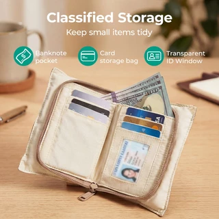BAGSMART Stylish Coin Wallet Purse Waterproof Coin Clip Lightwristlet Card Holder with Zipper & Id Window