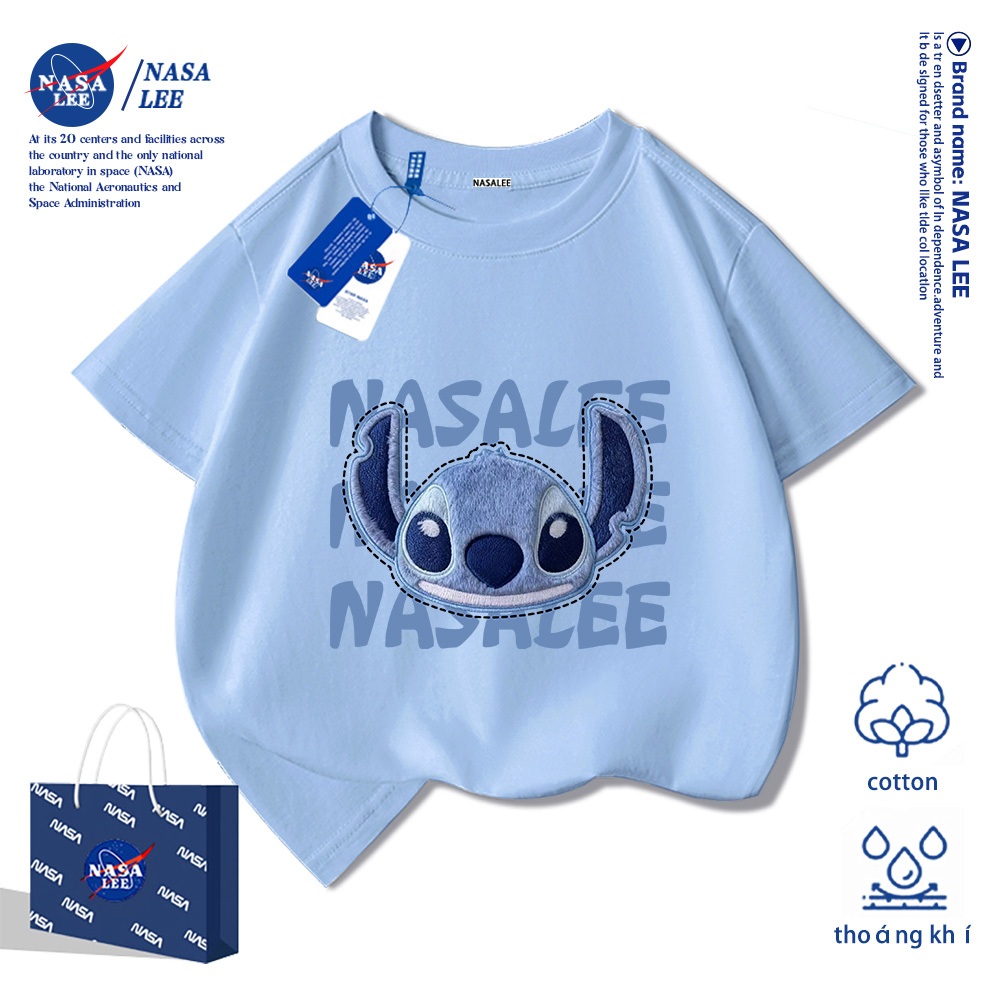 【จัดส่งวันเดียวกัน】เสื้อยืดผ้าฝ้ายเด็ก ลายสติทชี่จาก NASA เหมาะสำหรับเด็กผู้ชายและเด็กผู้หญิง สวมใส่สบาย ระบายอากาศได้ดี