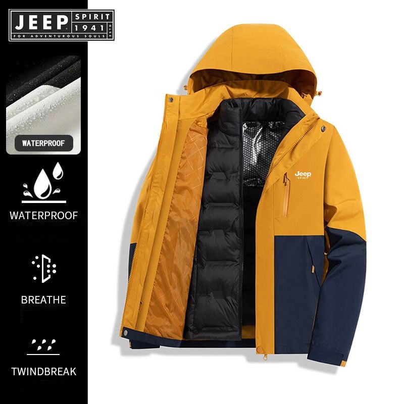 เสื้อกันฝน JEEP สำหรับปั่นจักรยานผู้ชายในฤดูหนาว