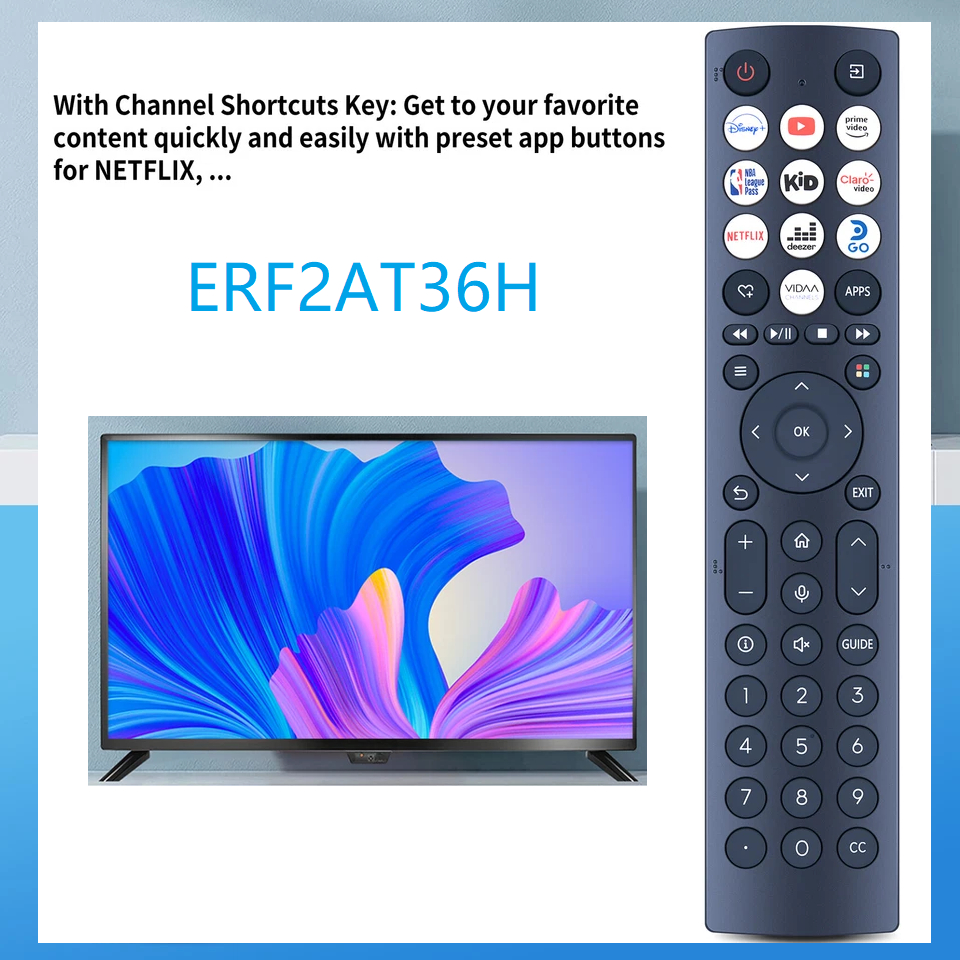 ใหม่ระยะไกล ERF2AT36H สําหรับ Hisense VIDAA LCD LED TV รีโมทคอนโทรล 55U7HAUmate65U7HAU75U7HAU