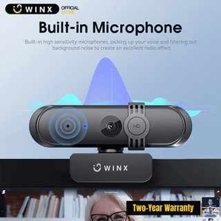WINX 1080P 30Fps Ultra HD Webcam Wth Privacy Cover และไมโครโฟนลดเสียงรบกวน Auto Focus ปรับสําหรับการประชุมที่บ้าน/สํานักงาน รับประกัน 2 ปี