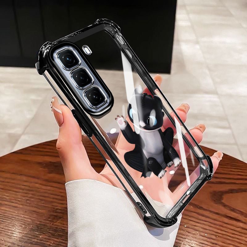 YBD สําหรับ Tecno Spark 40 Pro + Spark 40C KM6 KM7 Tecno Pova Slim KM9 Anti-drop ป้องกันการ์ตูนมังกร