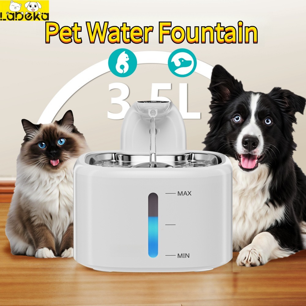 W02-น้ำพุแมวไร้สาย น้ำพุสำหรับสัตว์เลี้ยง พร้อมเซ็นเซอร์อัจฉริยะ และตัวกรอง เหมาะสำหรับแมวและสุนัข ขนาด ที่ให้น้ำสัตว์เลี้ยง 3.5L