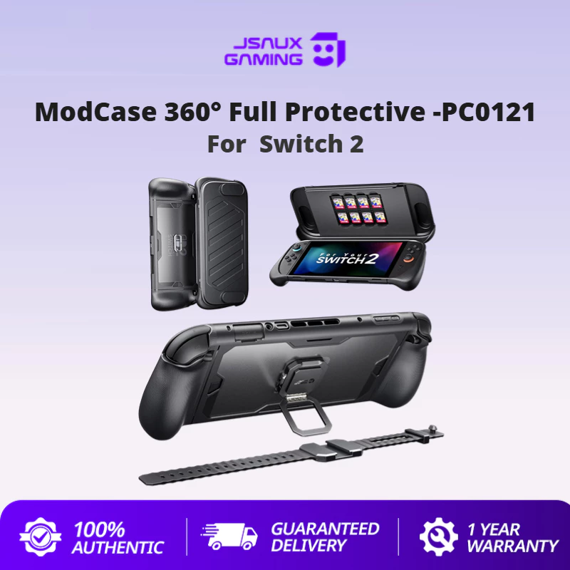 JSAUX ModCase สําหรับสวิทช์ 2 nintendo SWITCH 2 กรณีป้องกันกรณี TPU กรอบกลางและ PC ฝาครอบด้านหน้า Shock Absorption & Anti-Scratch-PC0121