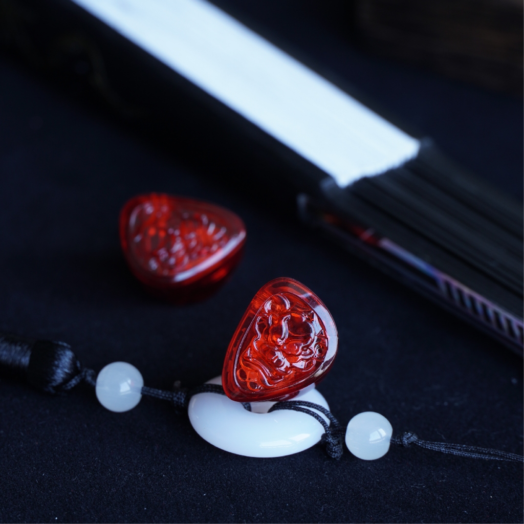 TANGZU WENER SG 2 Red Lion Version 10mm PET Single Dynamic In-Ear Headphones พร้อมกระเป๋าเก็บซิลิโคนและหูฟังปากกว้าง Sancai - รูปที่ 3