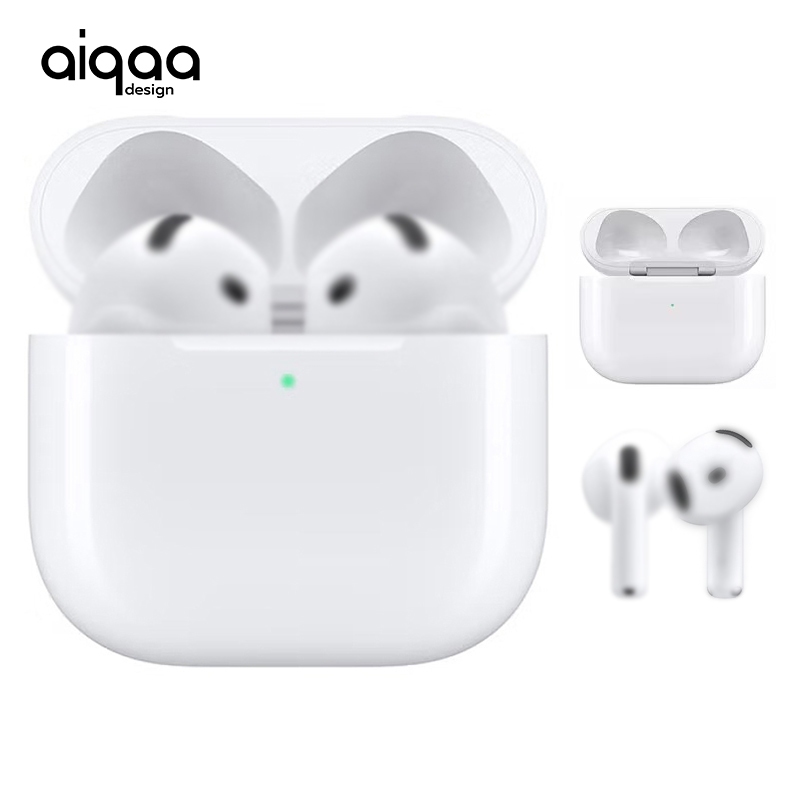 AIQAA Air / Pods 4 หูฟังไร้สาย หูฟังบลูทูธ พร้อมเคสซิลิโคน หูฟังพร้อมไมโครโฟน