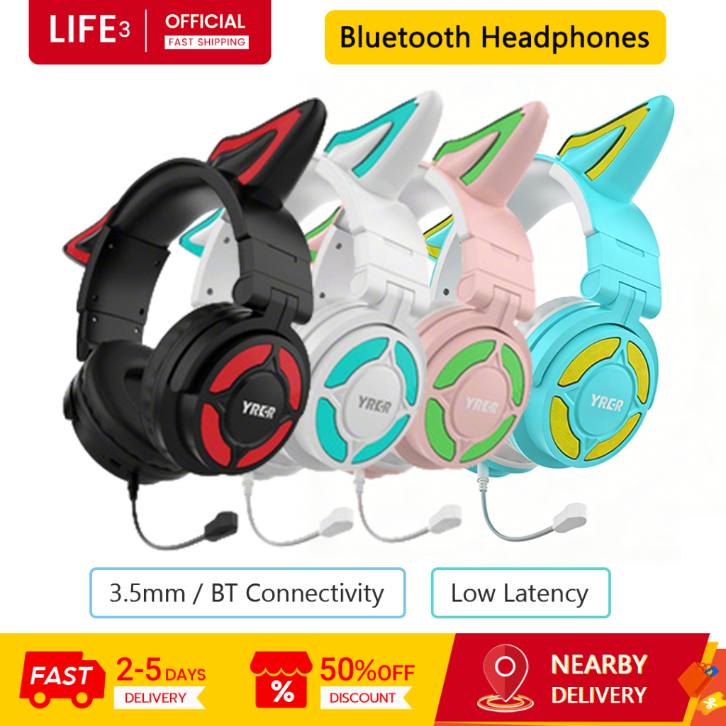 3LIFE YK-069 หูฟังบลูทูธ 3.5 มม./BT การเชื่อมต่อ 500mAh แบตเตอรี่สามโหมดแสง