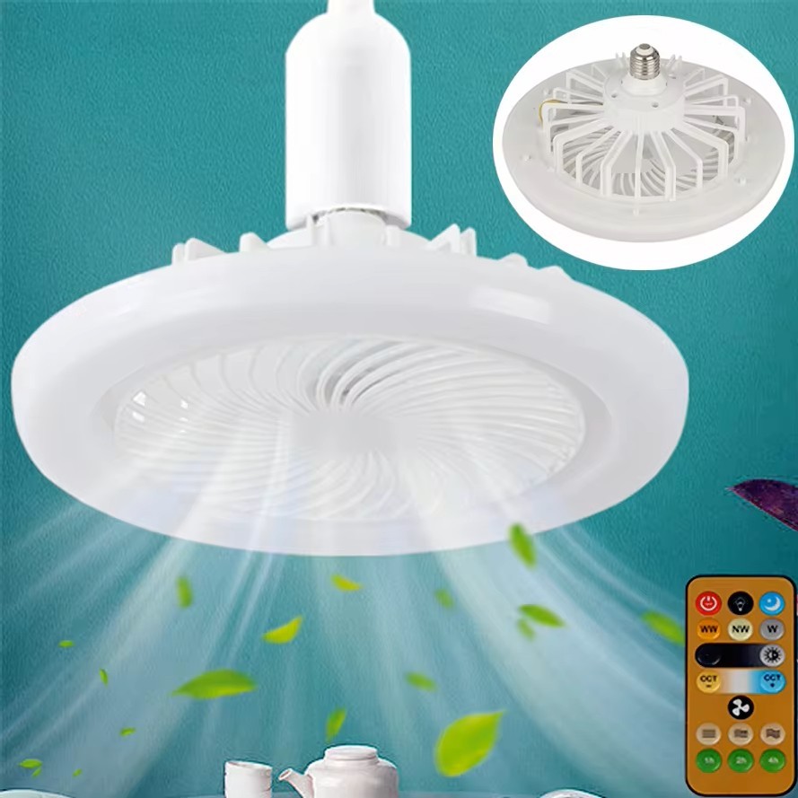 โคมไฟเพดานไฟ LED รีโมทคอนโทรล 2 in 1 มัลติฟังก์ชั่น E27 สากล ฤดูร้อน