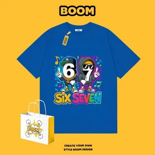 BOOM เสื้อยืดคอกลม 67ลายแฟชั่นทันสมัย ผลิตจากผ้าคอตตอน 100% ระบายอากาศดี ใส่ได้ทั้งชายและหญิง