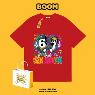 BOOM เสื้อยืดคอกลม 67ลายแฟชั่นทันสมัย ผลิตจากผ้าคอตตอน 100% ระบายอากาศดี ใส่ได้ทั้งชายและหญิง