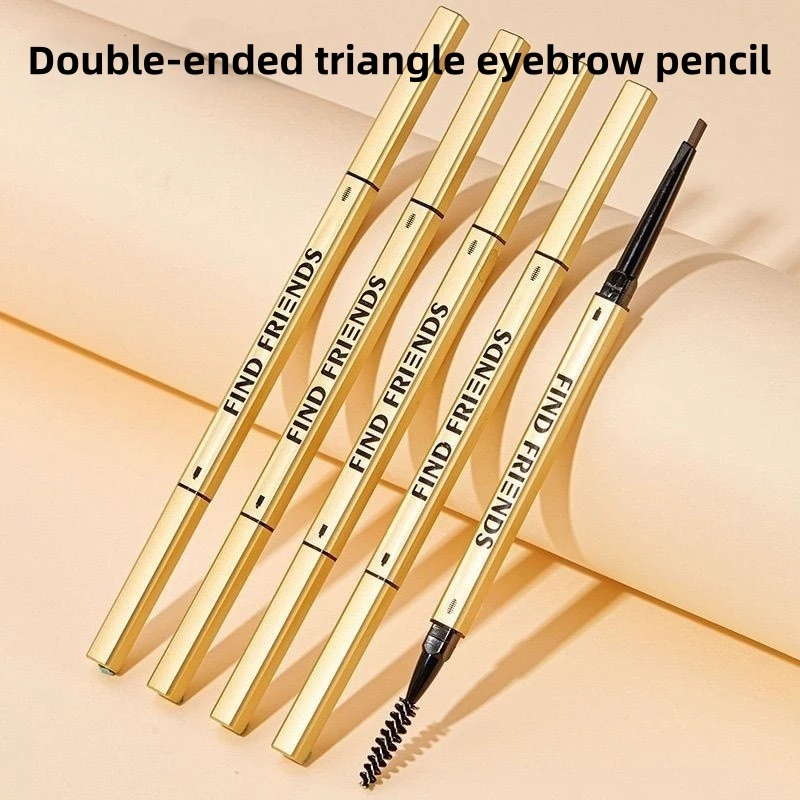 ดินสอเขียนคิ้ว Ultra Slim กันน้ําเครื่องสําอางแต่งหน้า Tint ธรรมชาติ Long Lasting EyeBrow ปากกา Double-headed Brow ดินสอเหงื่อทนยาวนาน Smudge-proof แต่งหน้า 4 สี