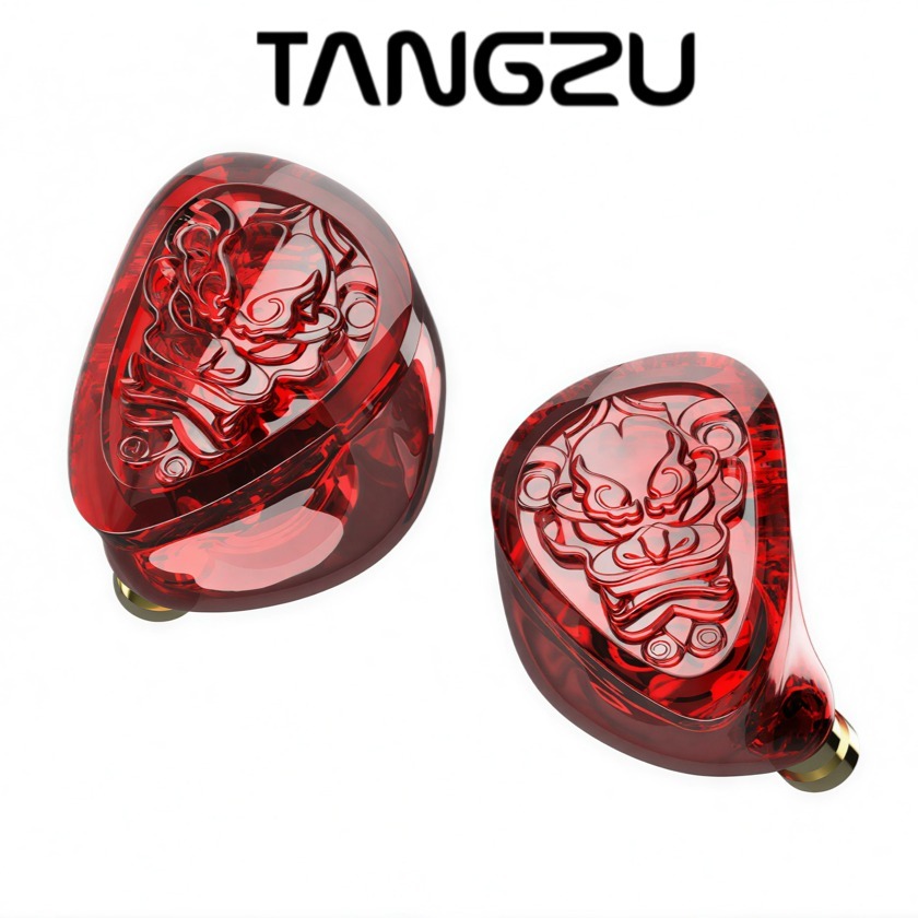 TANGZU WENER SG 2 Red Lion Version 10mm PET Single Dynamic In-Ear Headphones พร้อมกระเป๋าเก็บซิลิโคนและหูฟังปากกว้าง Sancai