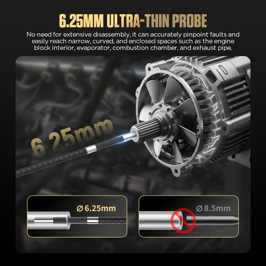 AUTOOL SVB208 ข้อต่อวิดีโอเจาะ HD ยานยนต์ borescope กล้องสําหรับวินิจฉัยเครื่องยนต์ - รูปที่ 5