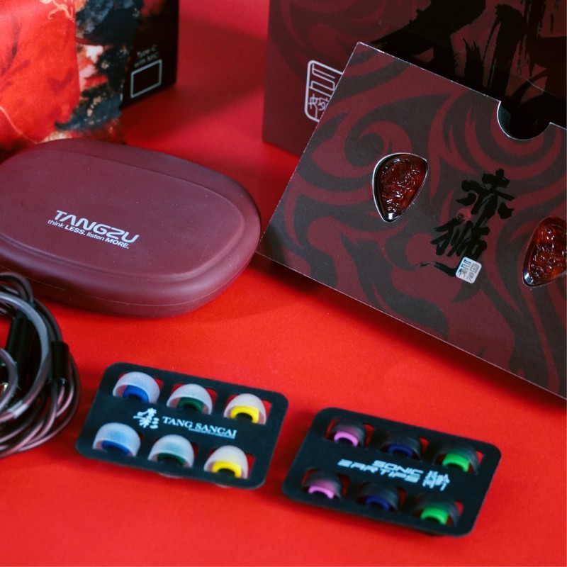 TANGZU WENER SG 2 Red Lion Version 10mm PET Single Dynamic In-Ear Headphones พร้อมกระเป๋าเก็บซิลิโคนและหูฟังปากกว้าง Sancai - รูปที่ 6