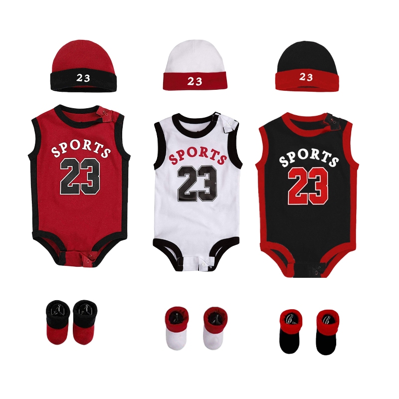 ธีมบาสเก็ตบอล NBA ชุดบอดี้สูทนุ่มสบาย เหมาะสำหรับวัยหัดคลานถึงอายุ 2 ปี
