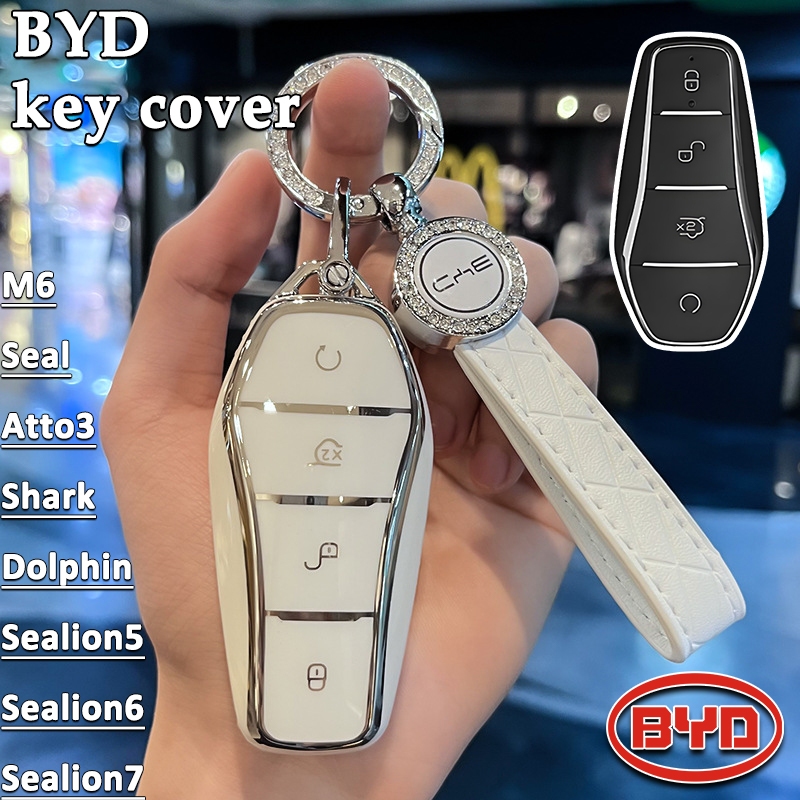BYD M6 Seal Atto 3 Shark Dolphin Sealion 5/6/7 ฝาครอบกุญแจ BYD Sealion เคสกุญแจรีโมท BYD Shark ฝาครอ