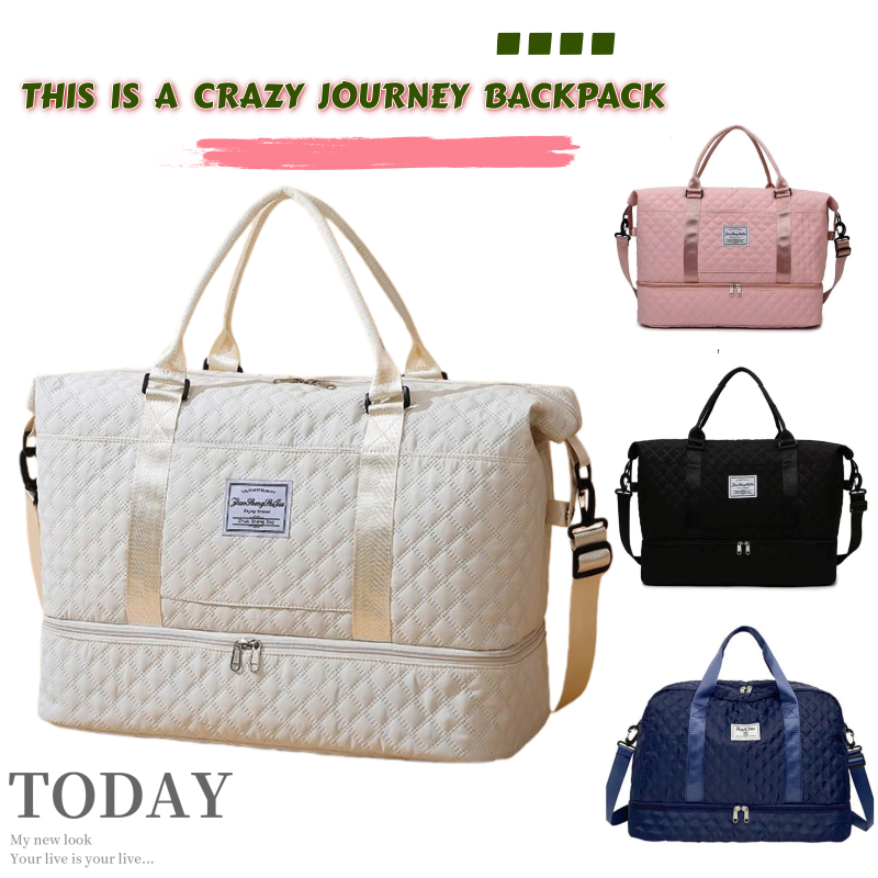 กระเป๋าเดินทางกันน้ำ ดีไซน์สวย แยกช่องแห้ง-ช่องเปียกชัดเจน มีกระเป๋ารองเท้าแยก กระเป๋าแฮนด์แครี่พกพาสะดวก