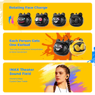 MINISO MS118 Cool Face-changing หูฟังไร้สาย HIFI Music Gaming หูฟังบลูทูธสมาร์ทตัดเสียงรบกวน AI หูฟังแปลพร้อมเชือกเส้นเล็ก