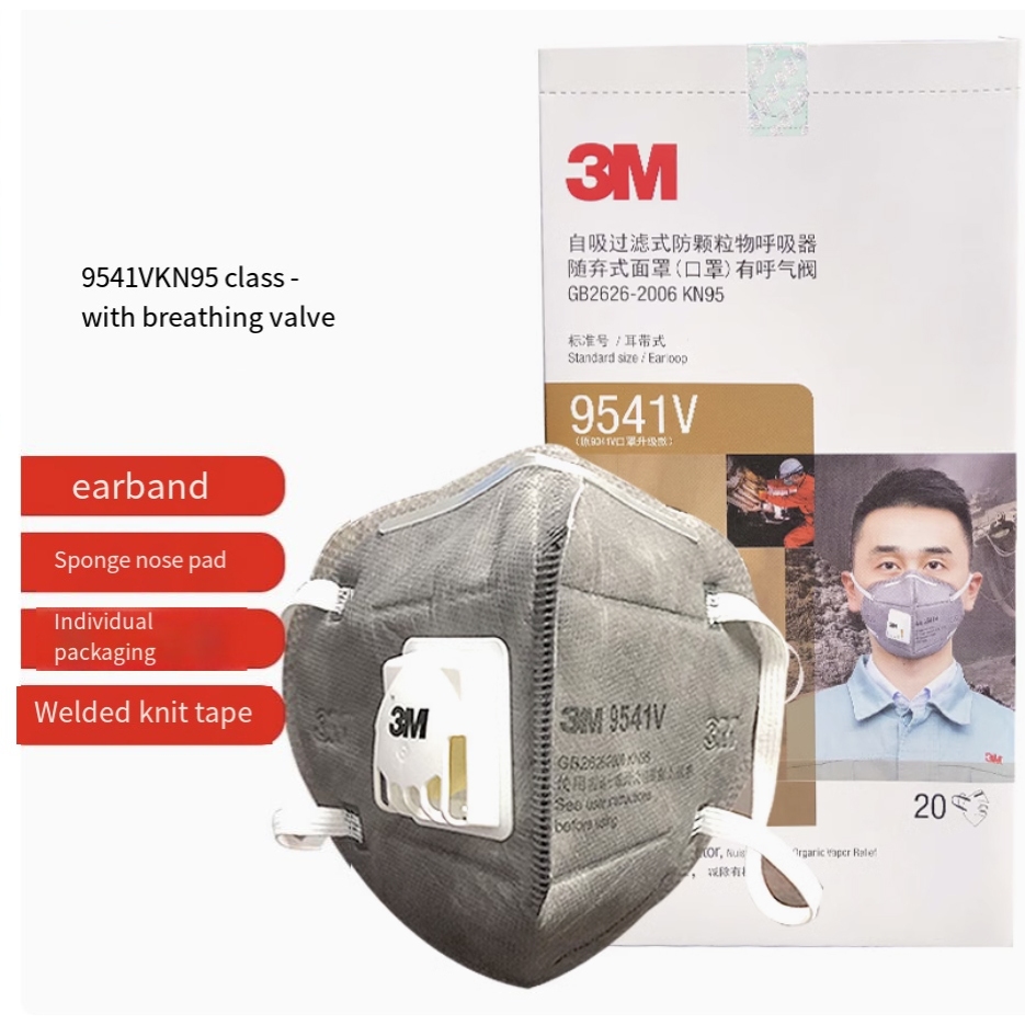 3M 9542V 3M 9541V หน้ากากถ่านกัมมันต์เครื่องช่วยหายใจพร้อมวาล์วหายใจหน้ากากป้องกัน