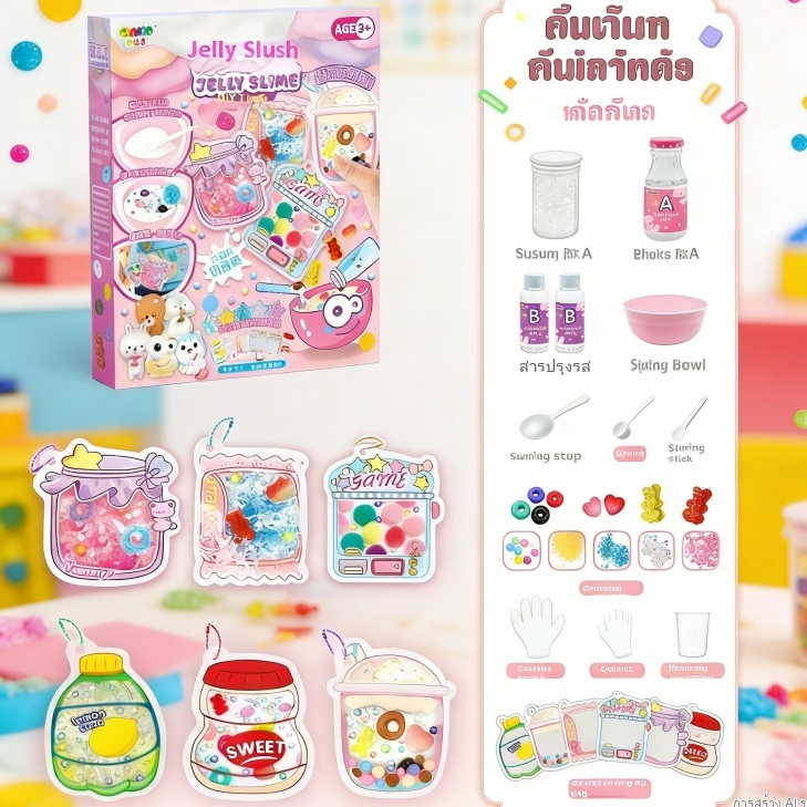 【สไลม์ยอดนิยม】ชุด DIY สไลม์กรงเล็บแมว นุ่มฟู! ปรับสีได้ ปลอดภัย Non-Toxic ของเล่นคลายเครียดสำหรับเด็ก-ผู้ใหญ่ ของขวัญน่ารัก 【COD】