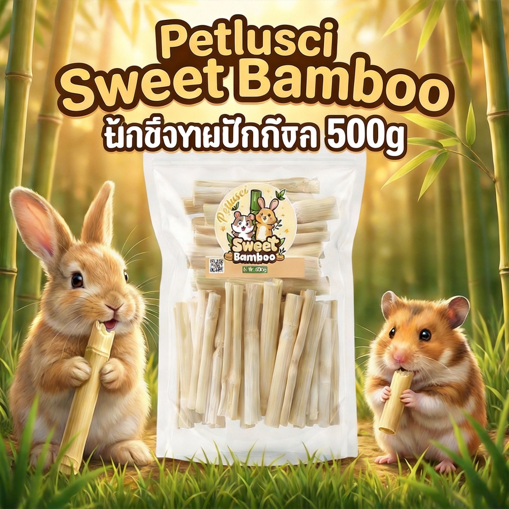🐰พร้อมส่ง🐹ไผ่หวาน Sweet Bamboo 500g ช่วยลับฟัน สำหรับกระต่าย หนูแฮมสเตอร์ หนูแก๊สบี้ ไม้แทะธรรมชาติ